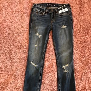 Hollister cropped ripped jeans